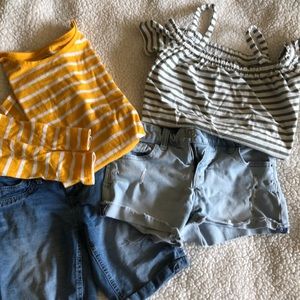Bundle for summer! two shorts and two tops 10-12,